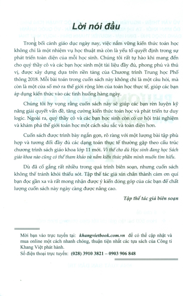 PHƯƠNG PHÁP GIẢI CÁC DẠNG TOÁN THỰC TẾ LỚP 11 (Tài liệu dùng chung cho các bộ sách)